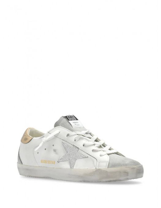 Sneakers Golden Goose, Super Star, Grey Details, Crystals, White - GWF00102F00613011921