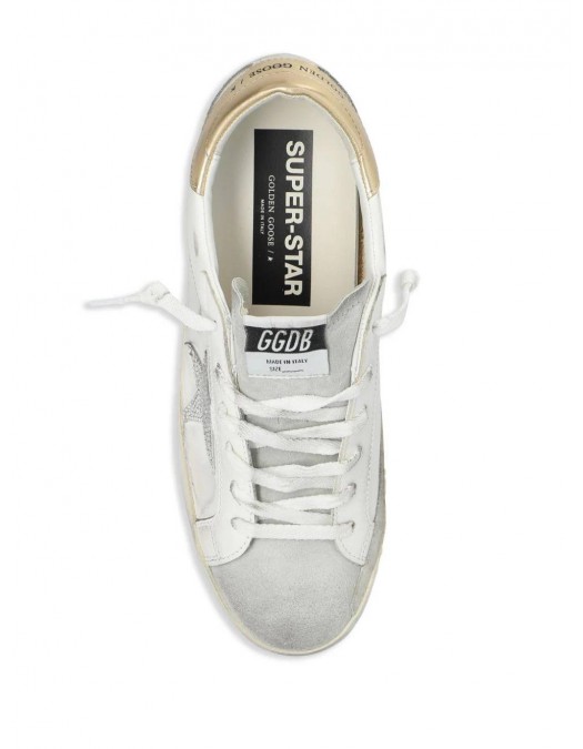 Sneakers Golden Goose, Super Star, Grey Details, Crystals, White - GWF00102F00613011921