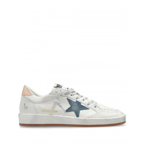 Sneakers Golden Goose, Ball Star, Distressed Leather, White Sneakers Golden Goose, Ball Star, Distressed Leather, White