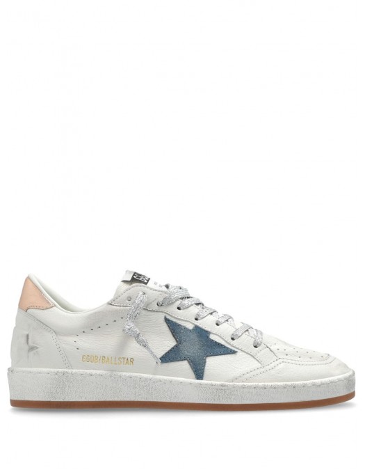 Sneakers Golden Goose, Ball Star, Distressed Leather, White - GWF00117F00611911918