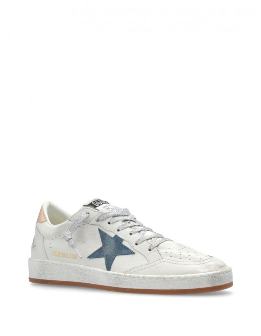 Sneakers Golden Goose, Ball Star, Distressed Leather, White - GWF00117F00611911918