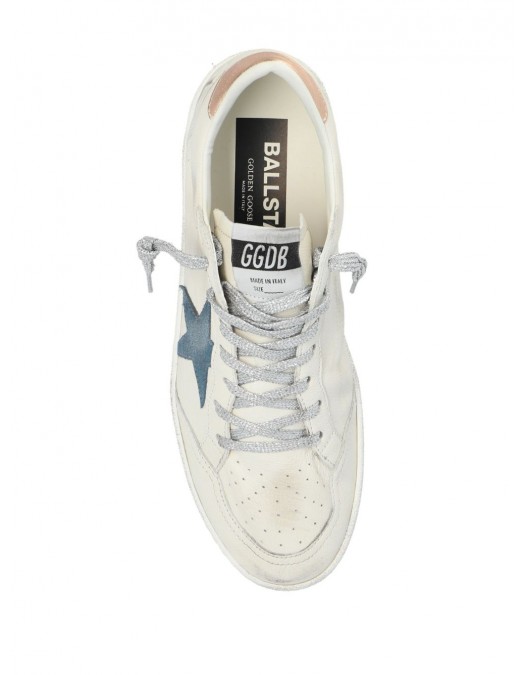 Sneakers Golden Goose, Ball Star, Distressed Leather, White - GWF00117F00611911918