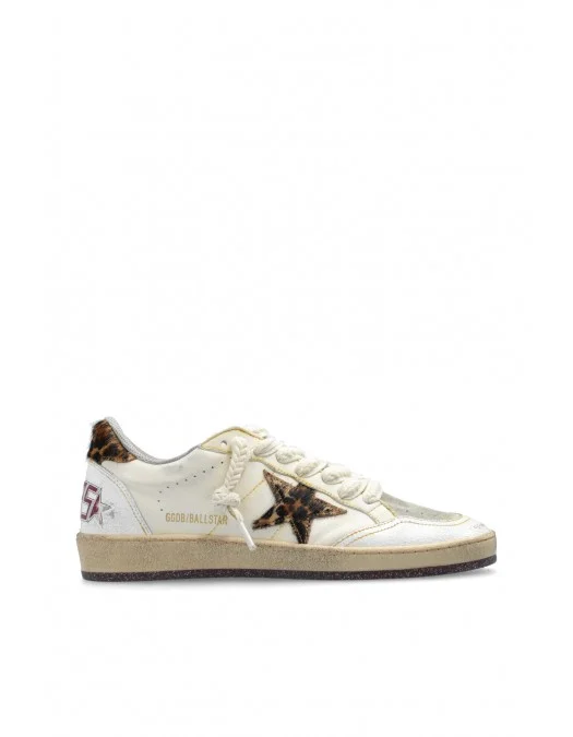 Sneakers Golden Goose, White 'Ball Star',  Animal Print Insert - GWF00117F00615010366