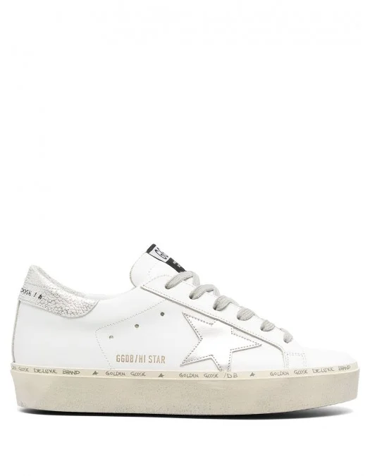 Sneakers Golden Goose, Hi Star, Silver Details, White - GWF00118F00032980185