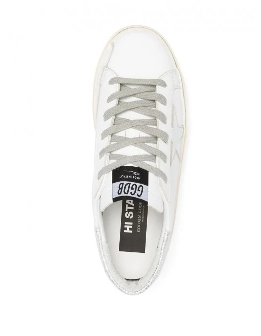 Sneakers Golden Goose, Hi Star, Silver Details, White - GWF00118F00032980185