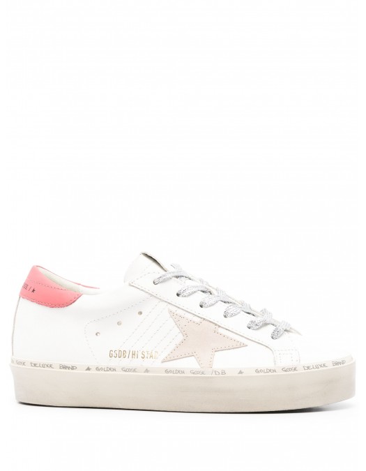 Sneakers Golden Goose, Hi Star, Electric Pink Details, White - GWF00118F00618911933