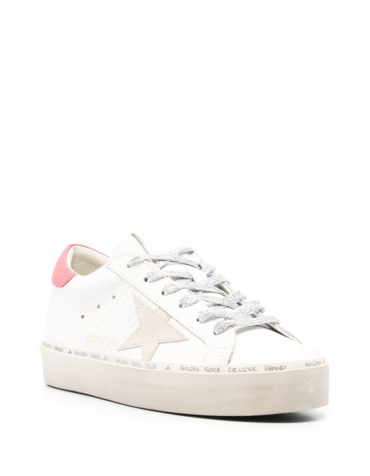 Sneakers Golden Goose, Hi Star, Electric Pink Details, White - GWF00118F00618911933