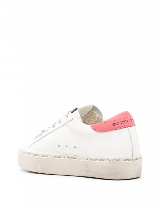 Sneakers Golden Goose, Hi Star, Electric Pink Details, White - GWF00118F00618911933