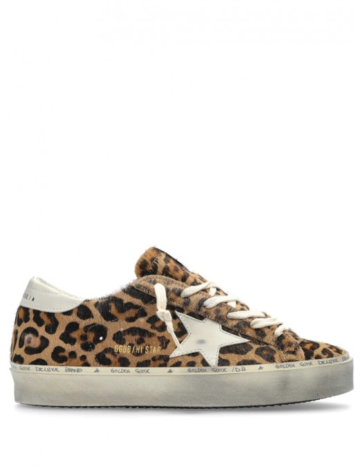 Sneakers Golden Goose, Hi Star, Animal Print Design, Brown - GWF00118F00683181372