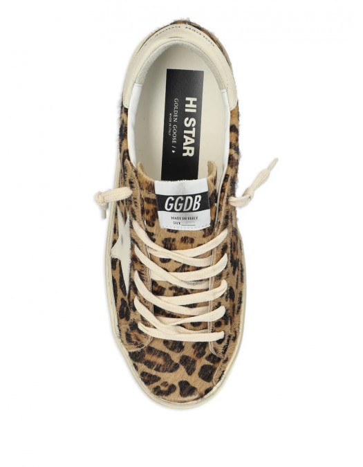 Sneakers Golden Goose, Hi Star, Animal Print Design, Brown - GWF00118F00683181372