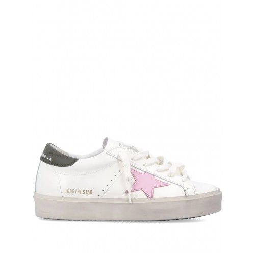 Sneakers Golden Goose, Hi Star, Pink Star, White Sneakers Golden Goose, Hi Star, Pink Star, White