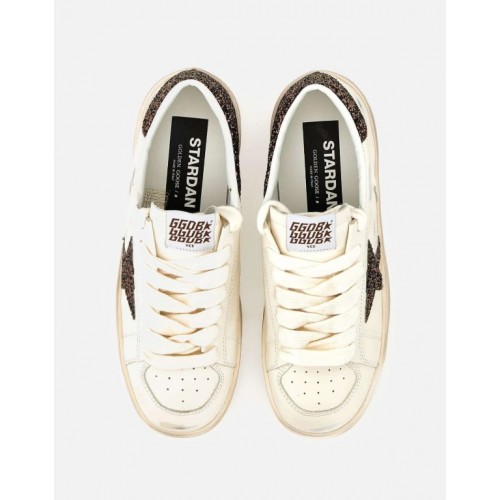 Sneakers GOLDEN GOOSE, STARDAN, Glitter attach, Alb