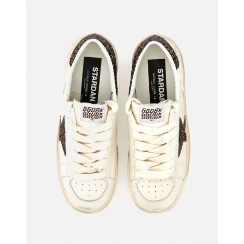 Sneakers GOLDEN GOOSE, STARDAN, Glitter attach, Alb