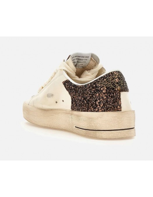 Sneakers GOLDEN GOOSE, STARDAN, Glitter attach, Alb - GWF00128F00793910318