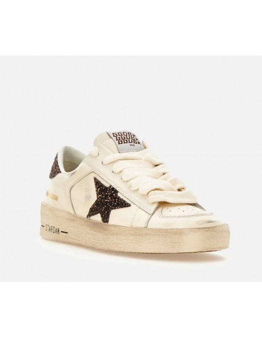 Sneakers GOLDEN GOOSE, STARDAN, Glitter attach, Alb - GWF00128F00793910318