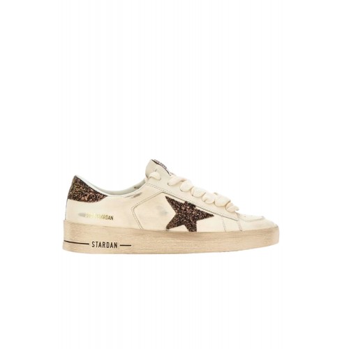 Sneakers GOLDEN GOOSE, STARDAN, Glitter attach, Alb
