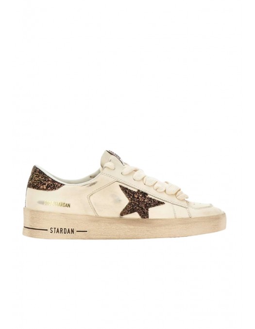 Sneakers GOLDEN GOOSE, STARDAN, Glitter attach, Alb - GWF00128F00793910318