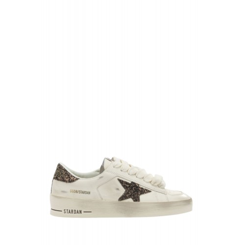 Sneakers GOLDEN GOOSE, STARDAN, Glitter attach, Alb