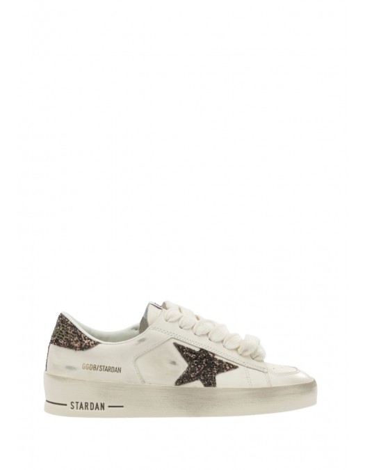 Sneakers GOLDEN GOOSE, STARDAN, Glitter attach, Alb - GWF00128F00793910318