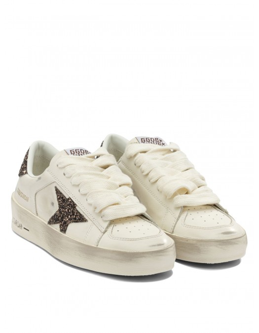 Sneakers GOLDEN GOOSE, STARDAN, Glitter attach, Alb - GWF00128F00793910318