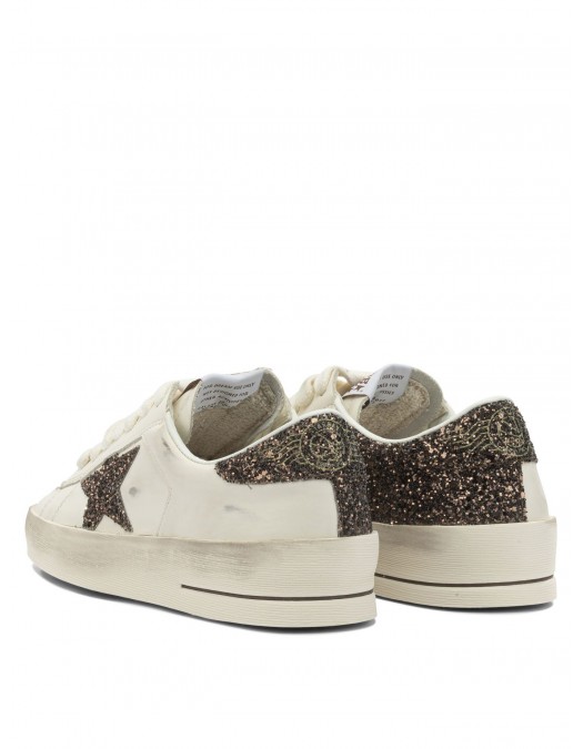 Sneakers GOLDEN GOOSE, STARDAN, Glitter attach, Alb - GWF00128F00793910318