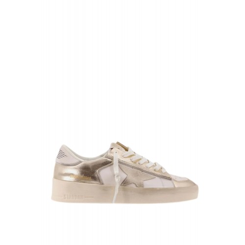 Sneakers GOLDEN GOOSE, Stardan Leather Low-Top Sneakers, Gold
