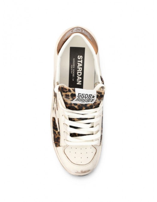 Sneakers GOLDEN GOOSE, Stardan sneakers in leather and leopard calf hair - GWF00333F00849181551