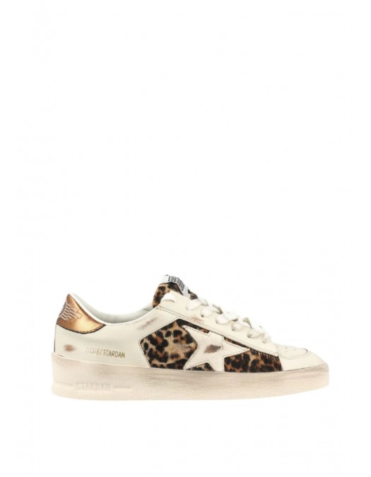Sneakers GOLDEN GOOSE, Stardan sneakers in leather and leopard calf hair - GWF00333F00849181551