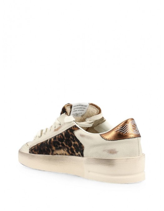 Sneakers GOLDEN GOOSE, Stardan sneakers in leather and leopard calf hair - GWF00333F00849181551