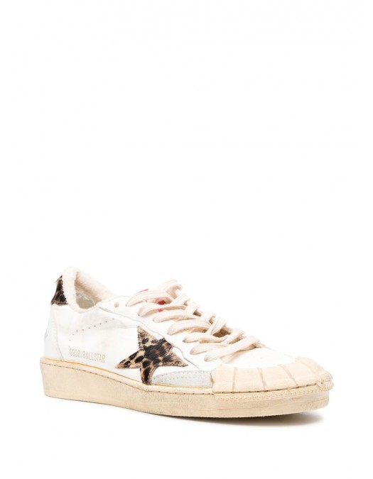 Sneakers Golden Goose, Animal Print Ball Star, Low Top, White - GWF00351F00400315407