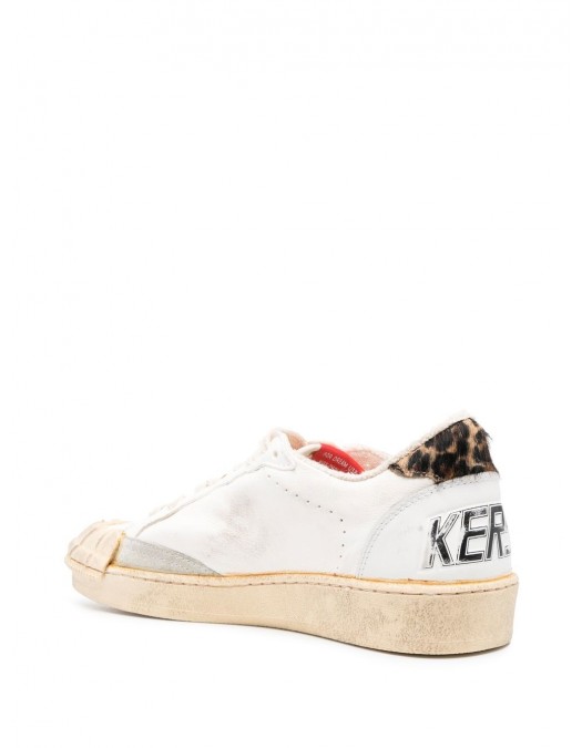 Sneakers Golden Goose, Animal Print Ball Star, Low Top, White - GWF00351F00400315407