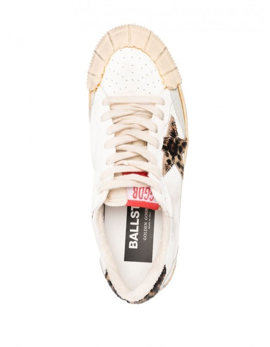 Sneakers Golden Goose, Animal Print Ball Star, Low Top, White - GWF00351F00400315407