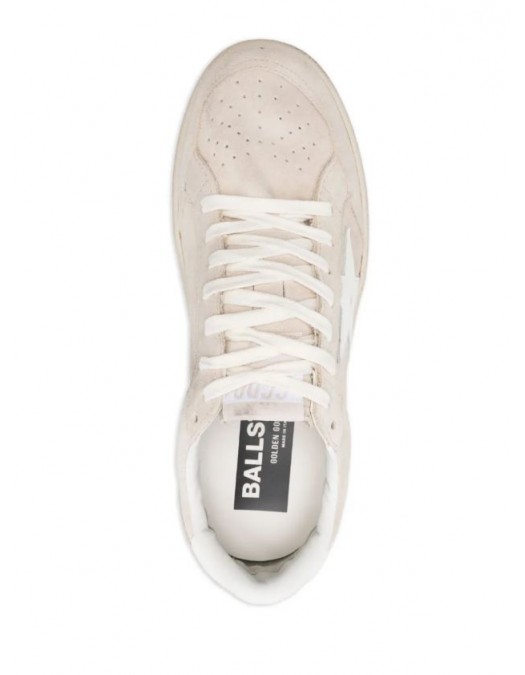Sneakers GOLDEN GOOSE, Ball Star in beige suede with white leather star - GWF00804F00696715724