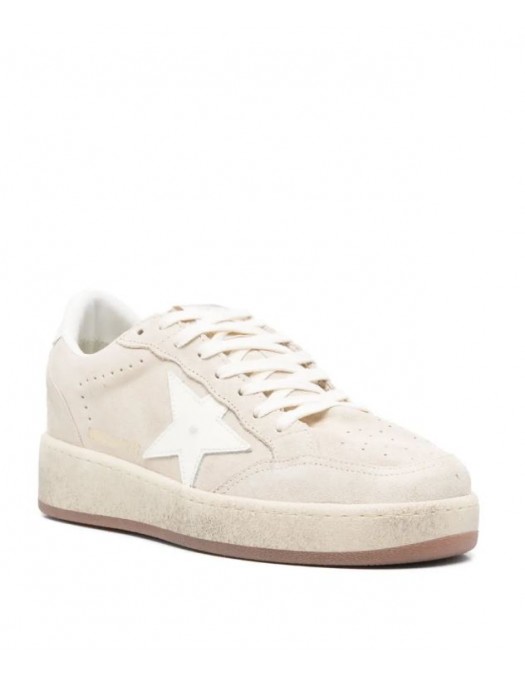 Sneakers GOLDEN GOOSE, Ball Star in beige suede with white leather star - GWF00804F00696715724
