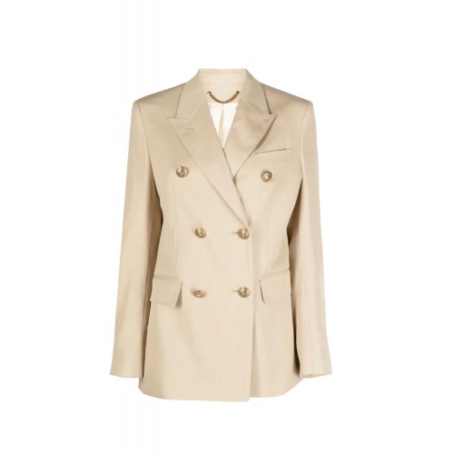 Sacou GOLDEN GOOSE double-breasted virgin wool blazer, Cream