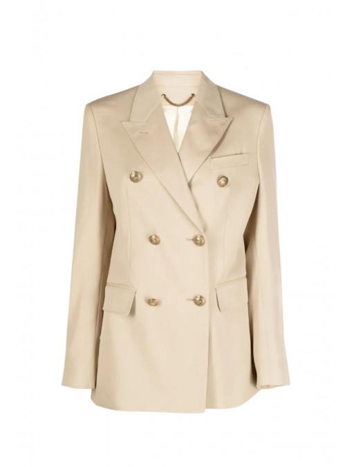 Sacou GOLDEN GOOSE double-breasted virgin wool blazer, Cream - GWP00829P00126715272