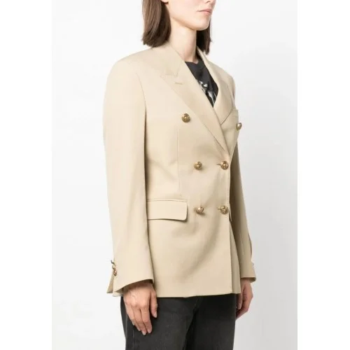 Sacou GOLDEN GOOSE double-breasted virgin wool blazer, Cream