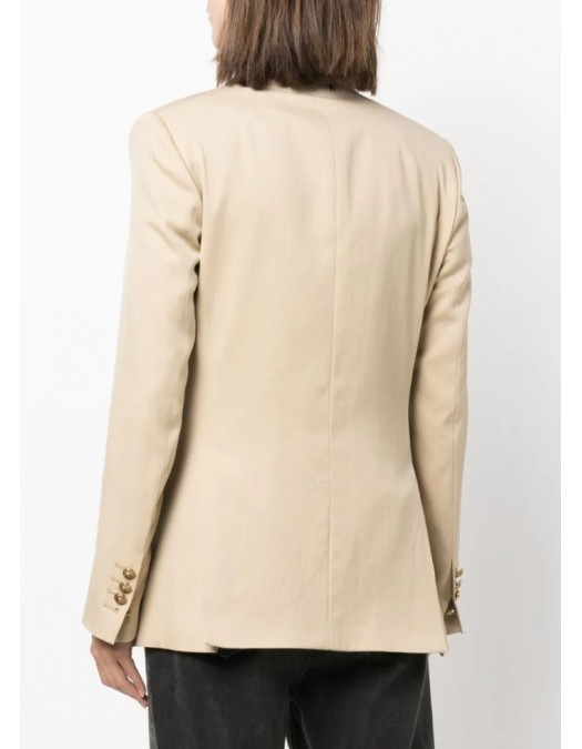 Sacou GOLDEN GOOSE double-breasted virgin wool blazer, Cream - GWP00829P00126715272