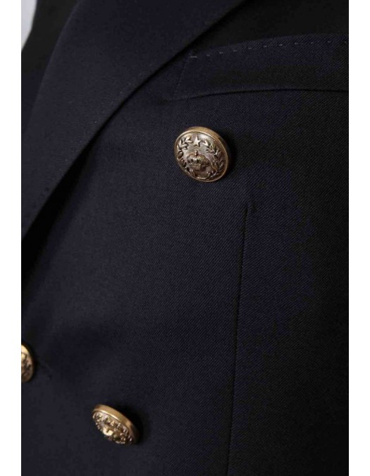 Sacou GOLDEN GOOSE, Black virgin wool double-breasted blazer - GWP00829P00152190100