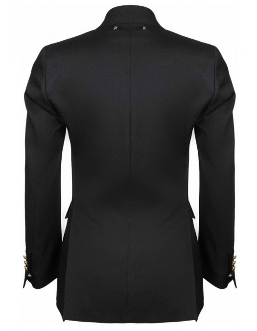 Sacou GOLDEN GOOSE, Black virgin wool double-breasted blazer - GWP00829P00152190100