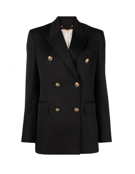 Sacou GOLDEN GOOSE, Black virgin wool double-breasted blazer - GWP00829P00152190100