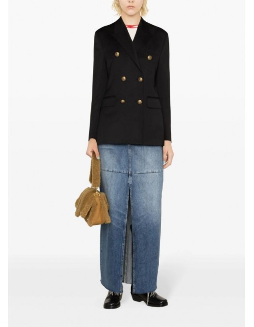 Sacou GOLDEN GOOSE, Black virgin wool double-breasted blazer - GWP00829P00152190100