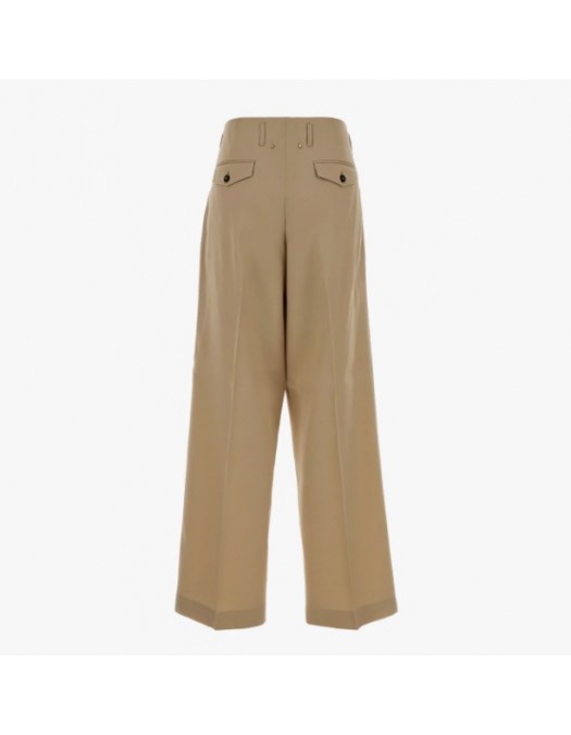 Pantaloni GOLDEN GOOSE, Beige wool wide-leg Flavia - GWP01203P00117015272