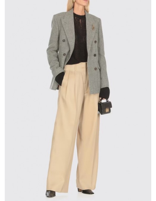 Pantaloni GOLDEN GOOSE, Beige wool wide-leg Flavia - GWP01203P00117015272