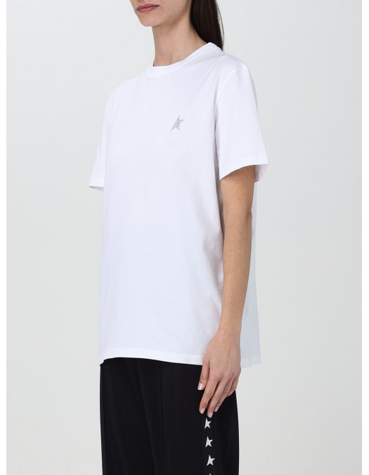 Tricou GOLDEN GOOSE, Glitter Star, Regular Fit, Alb - GWP01220P00059480 Tricou GOLDEN GOOSE, Glitter Star, Regular Fit, Alb - GWP01220P00059480