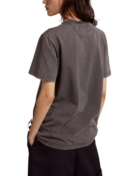 TRICOU GOLDEN GOOSE, Cristale atasate frontal, Gri, Regular Fit - GWP01220P00067060318