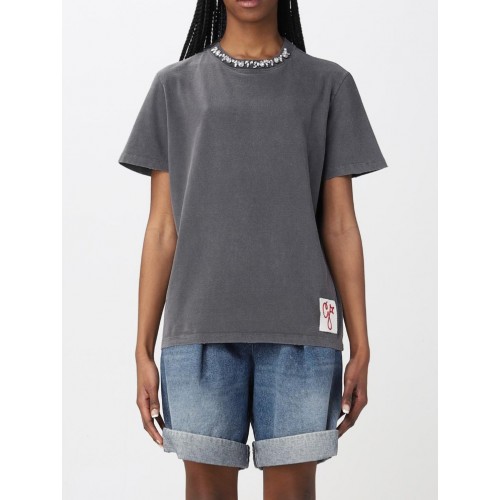 TRICOU GOLDEN GOOSE, Cristale atasate frontal, Gri, Regular Fit TRICOU GOLDEN GOOSE, Cristale atasate frontal, Gri, Regular Fit