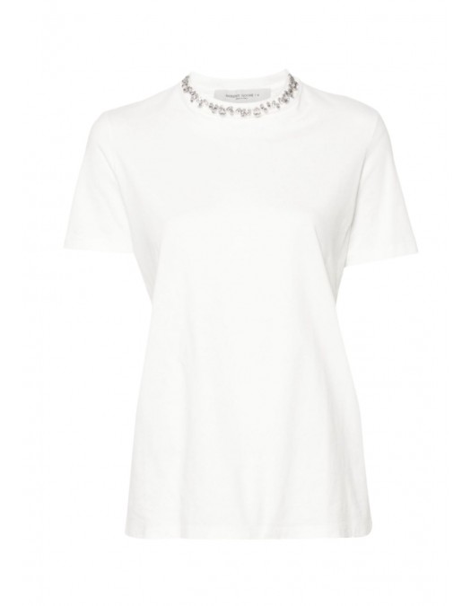 TRICOU GOLDEN GOOSE, Cristale atasate frontal, Alb, Regular Fit - GWP01220P00067310363