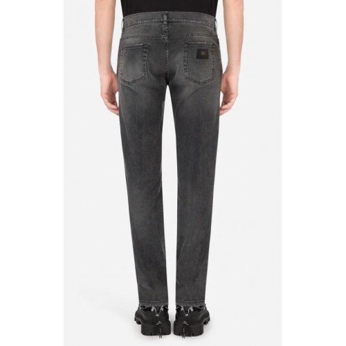 JEANS DOLCE & GABBANA, Washed gray slim-fit stretch