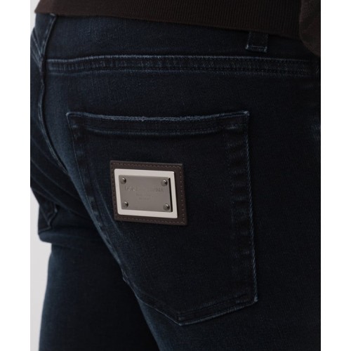 Jeans DOLCE & GABBANA, Logo Plaque, Bleumarin Jeans DOLCE & GABBANA, Logo Plaque, Bleumarin
